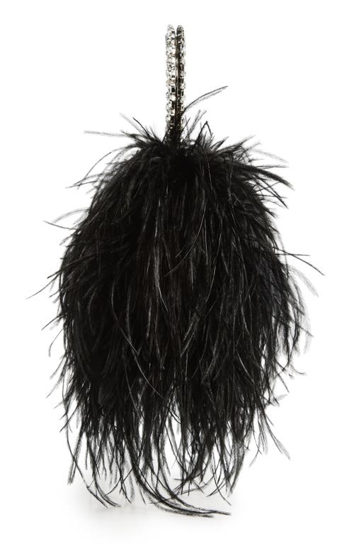 L'alingi Karma Feather Crystal Top Handle Bag In Black