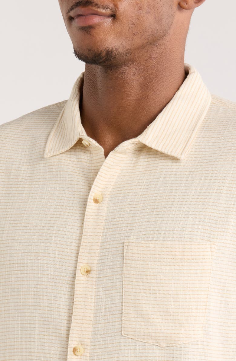 Marine Layer Classic Stripe Stretch Cotton Button-Up Shirt, Alternate, color, Natural Stripe