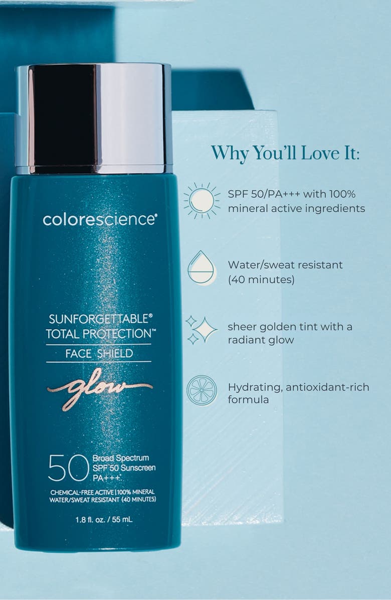 Colorescience <sup>®</sup> Sunforgettable<sup>®</sup> Total Protection Face Shield Glow SPF 50 Sunscreen, Alternate, color,