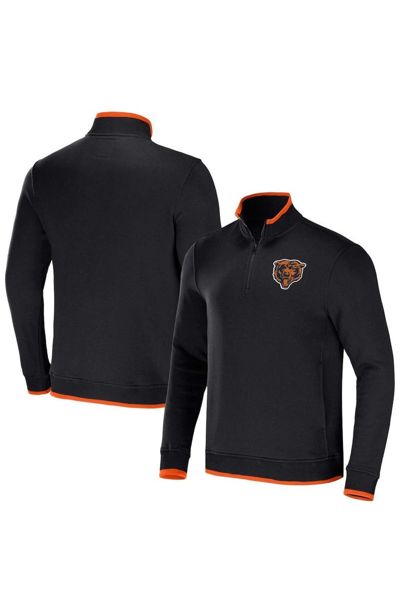NFL X DARIUS RUCKER Men's NFL x Darius Rucker Collection by Fanatics Black Chicago Bears Logo Quarter-Zip Top, Main, color, 