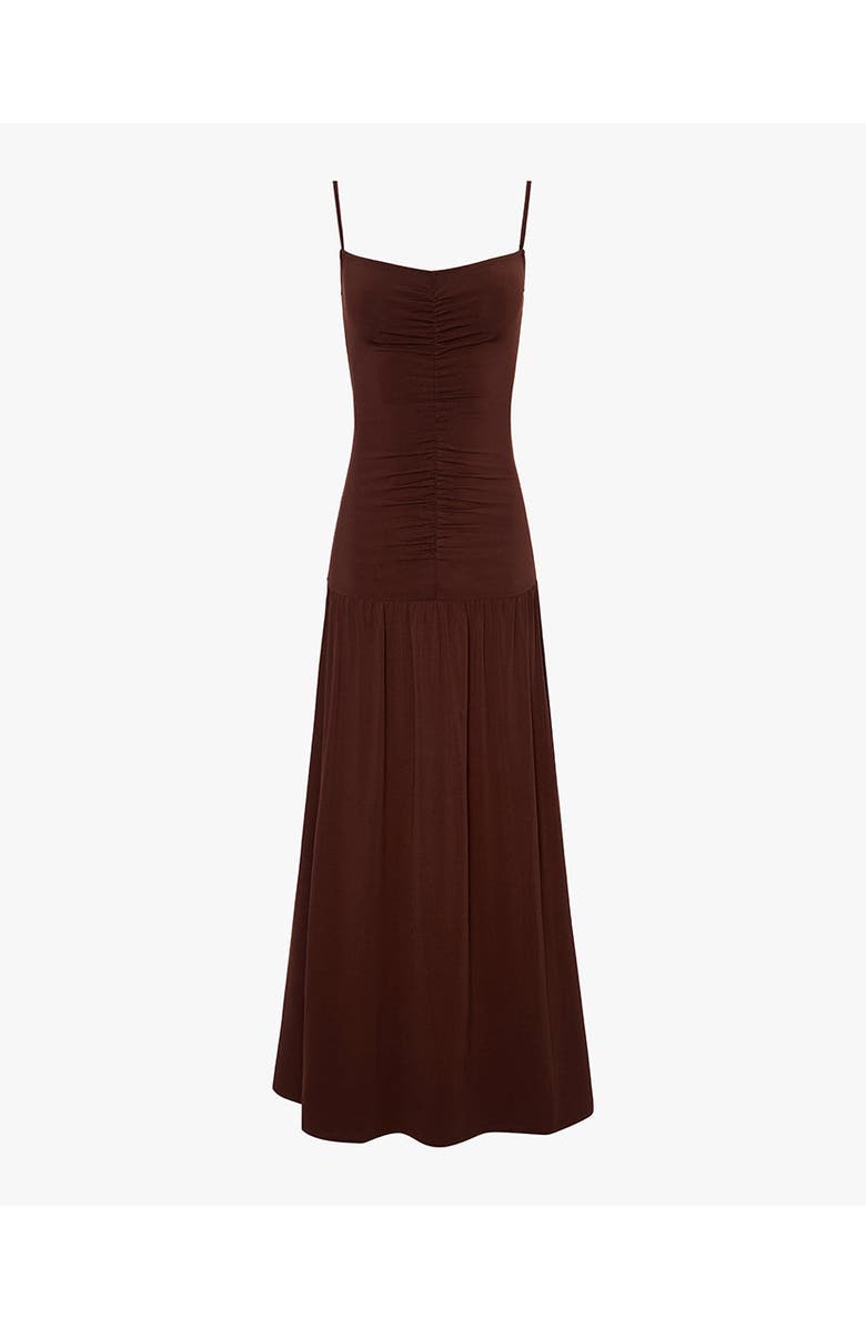 WeWoreWhat Ruched Front Scoop Maxi Dress, Alternate, color, Chesnut