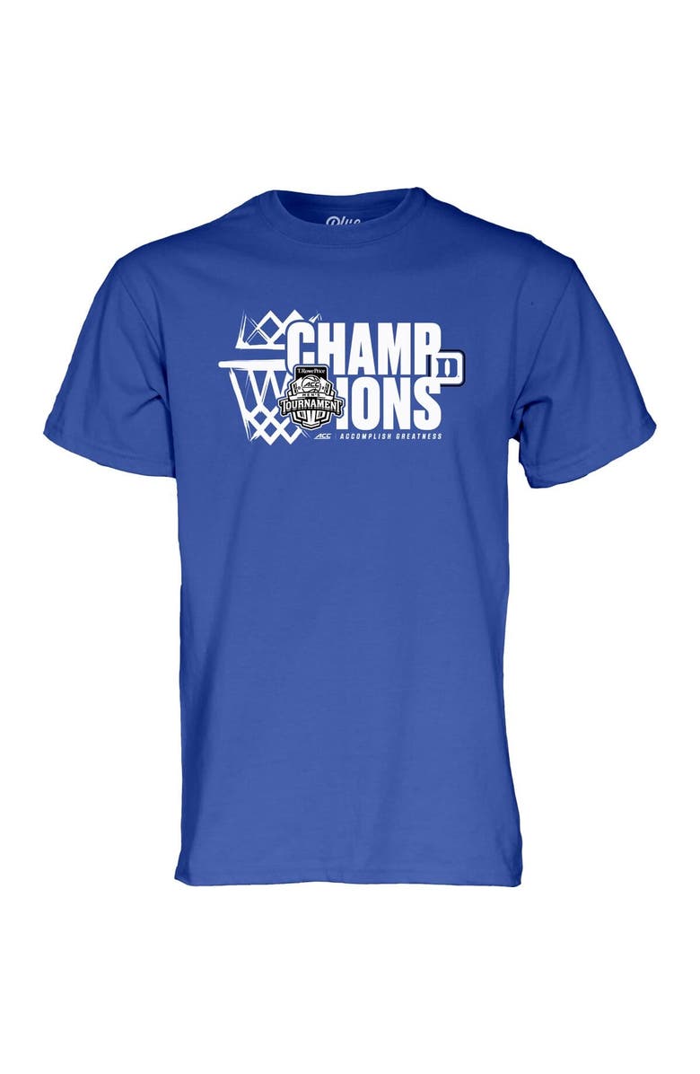 BLUE 84 Men's Blue 84 Royal Duke Blue Devils 2025 ACC Men's Basketball Conference Tournament Champions Locker Room T-Shirt, Alternate, color, 
