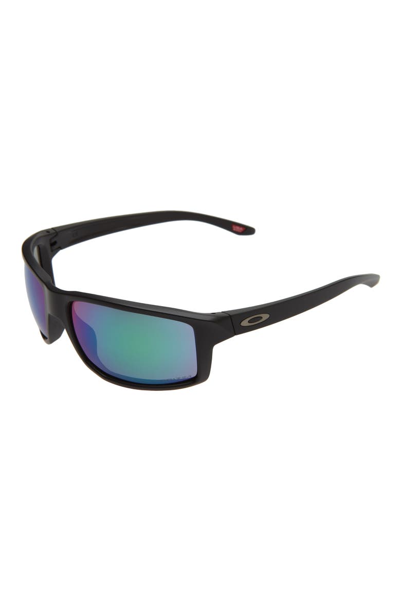Gibston 61mm Wrap Sunglasses, Alternate, color, MATTE BLACK/ PRIZM JADE