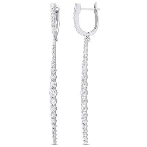 2 CTW Diamond Cuff Line Earrings 14k Gold