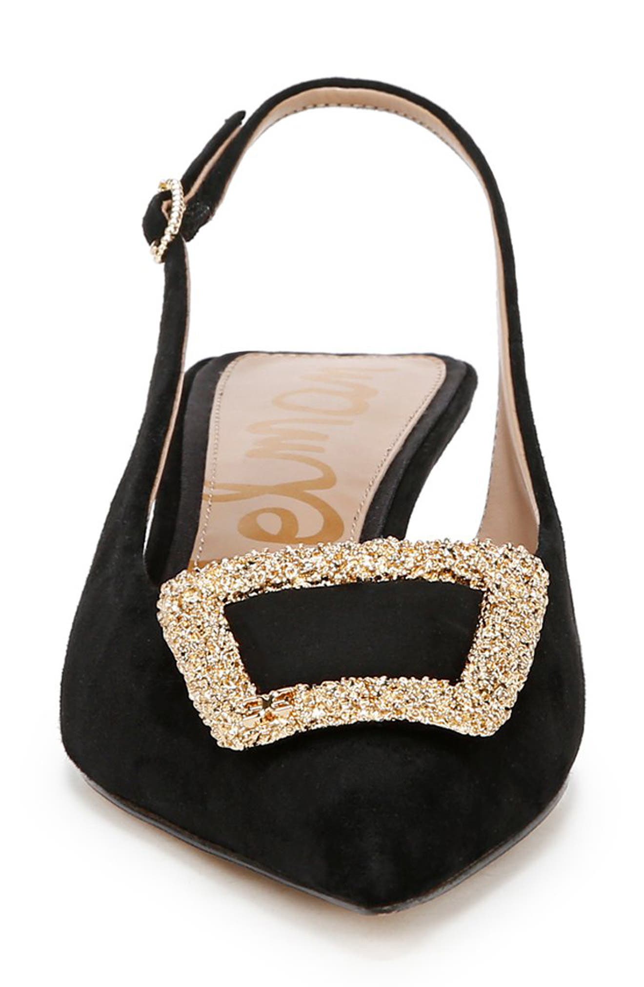 Sam Edelman Kammie Slingback Pointed Toe Kitten Heel Pump, Alternate, color, Black