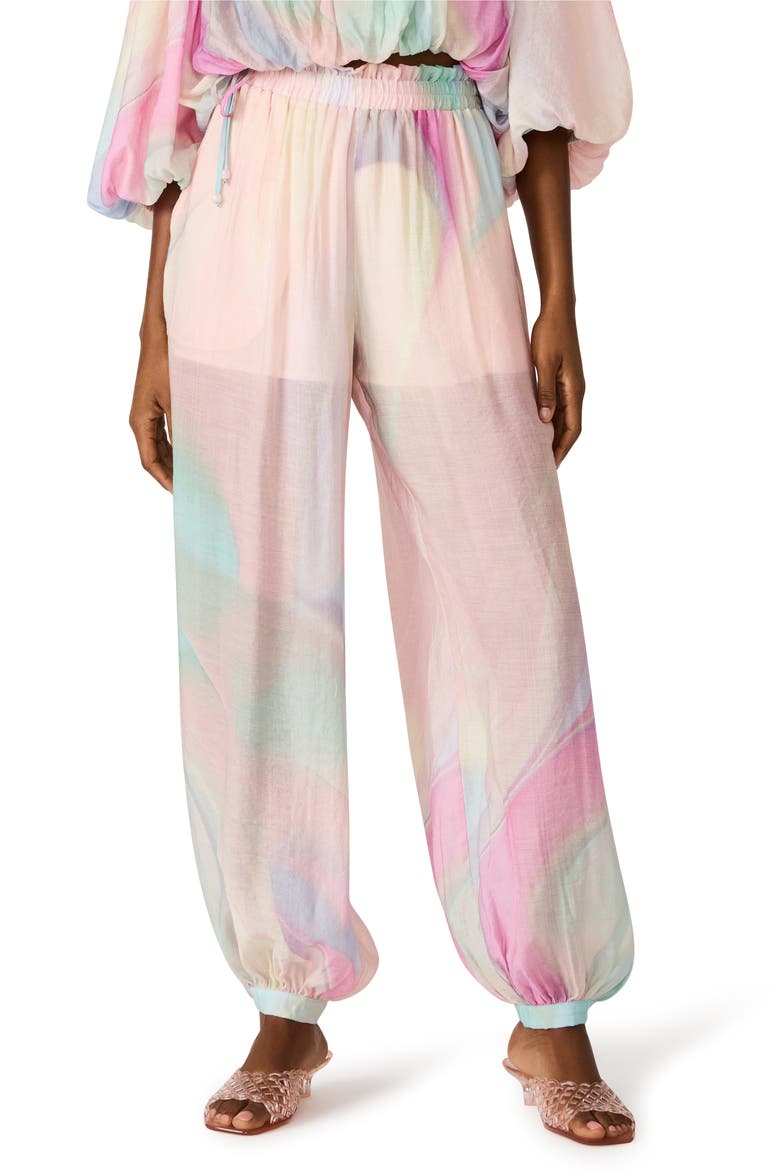 Auda Colorblock Parachute Pants, Main, color, PASTEL MULTI