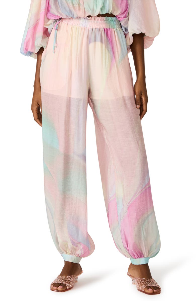 Steve Madden Auda Colorblock Parachute Pants, Main, color, Pastel Multi