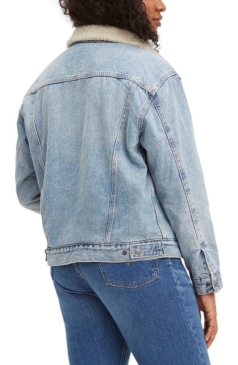 Levi's<sup>®</sup> Levis<sup>®</sup> Ex-Boyfriend Faux Shearling Lined Denim Jacket, Alternate, color, 