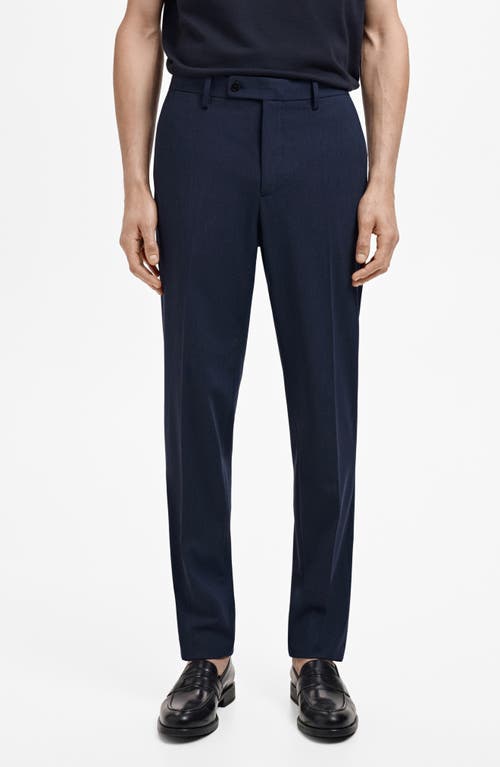 Mango Monaco Slim Fit Suit Pants In Blue