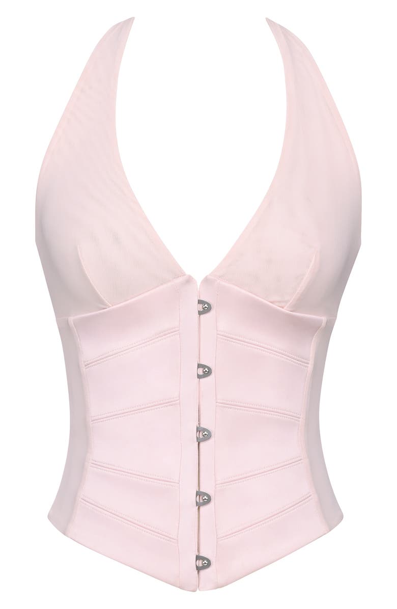 HOUSE OF CB Lia Corset Halter Top, Alternate, color, Pink