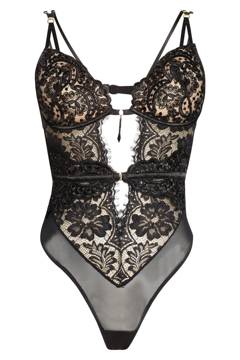 Fiercely Sexy Bodysuit, Alternate, color, BLACK