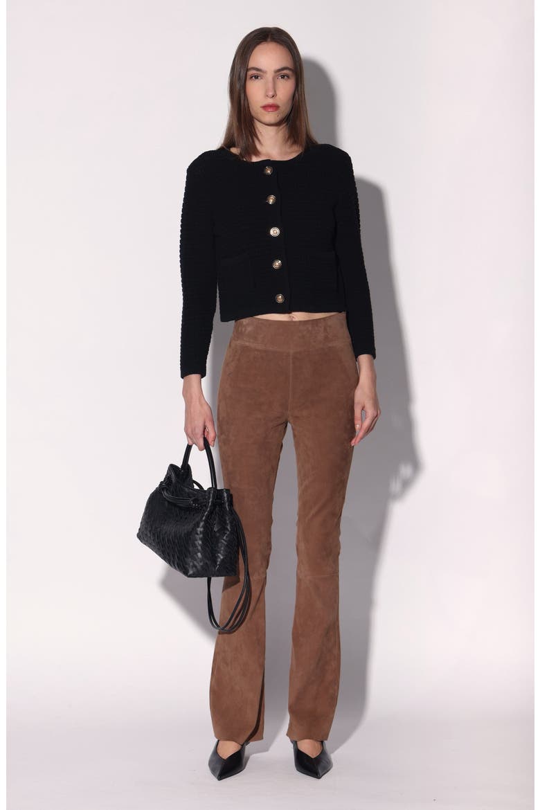 Lexie Suede Leather Pant, Main, color, Brown