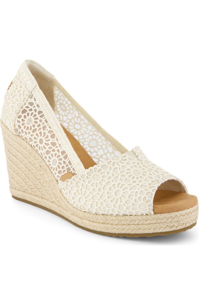TOMS Essential Wedge Pump, Main, color, Natural Crochet
