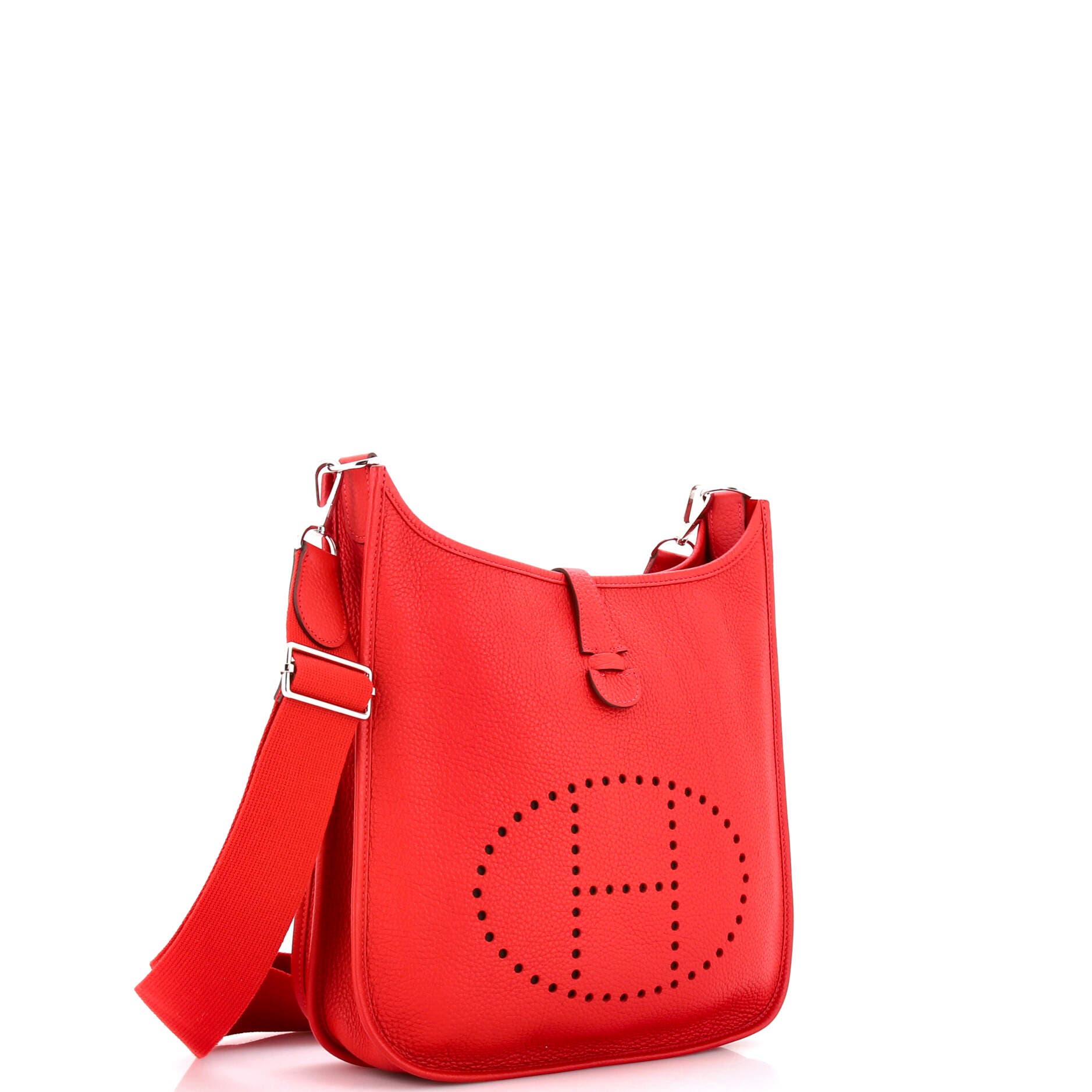 Pre-Owned Hermes Evelyne Bag Gen III Clemence PM, Alternate, color, Rouge Casaque