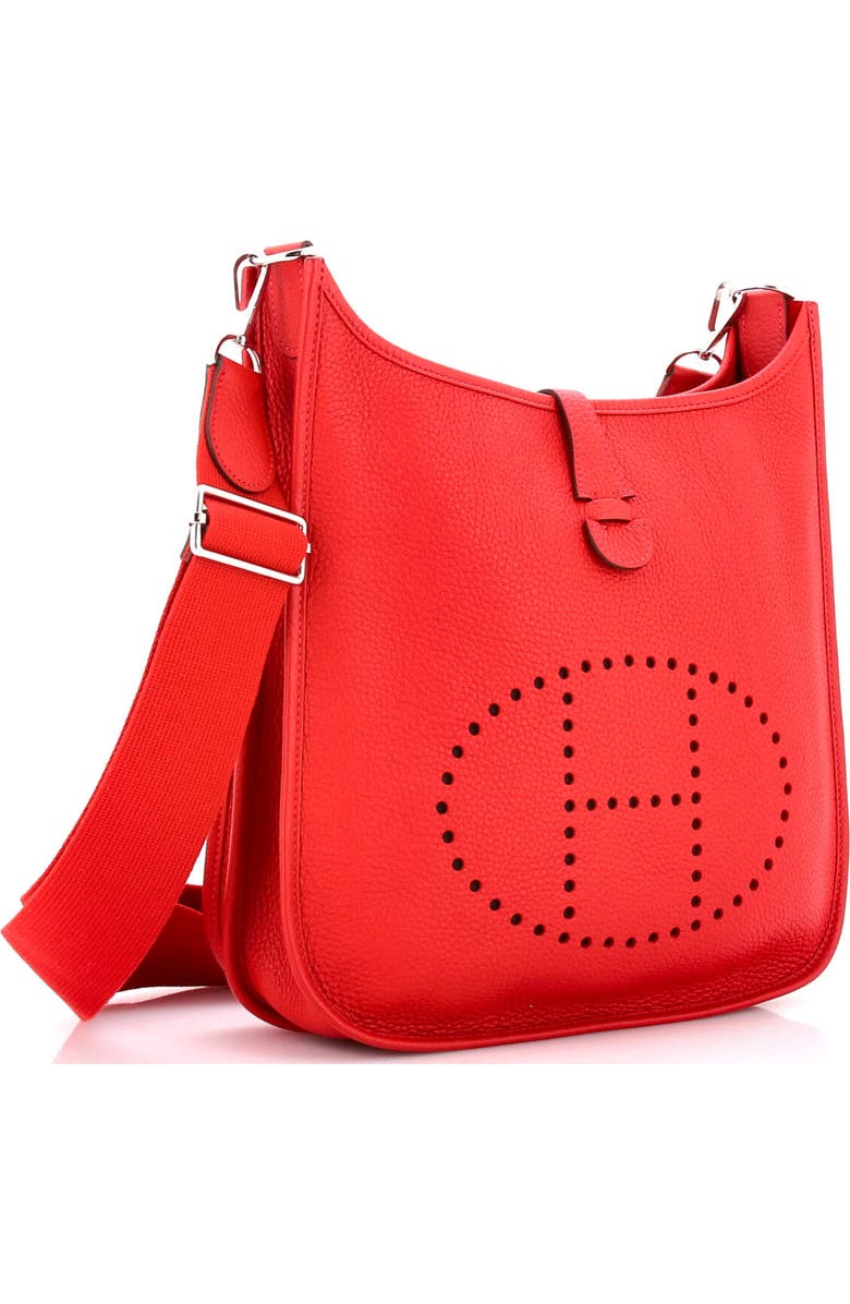 Pre-Owned Hermes Evelyne Bag Gen III Clemence PM, Alternate, color, Rouge Casaque