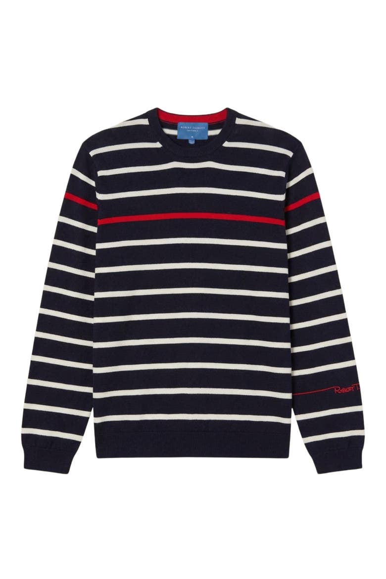Cooke Engineered Stripe Sweater, Alternate, color, Navy/White