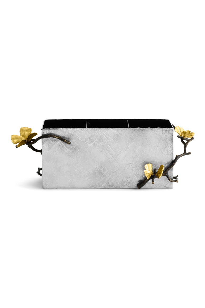 Butterfly Ginkgo Cutlery Caddy, Alternate, color, SILVER/ GOLD