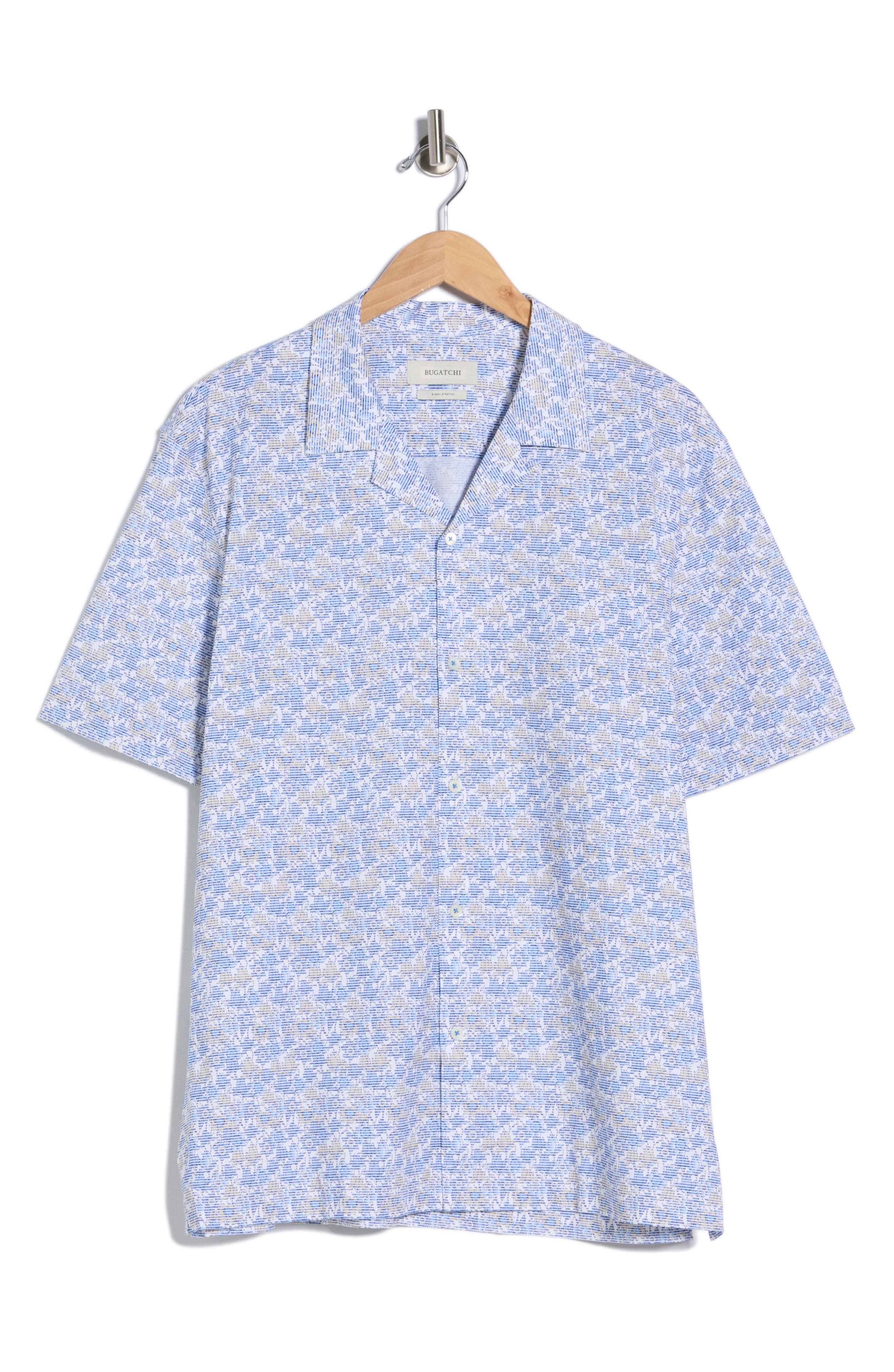Bugatchi Floral Stretch Cotton Camp Shirt