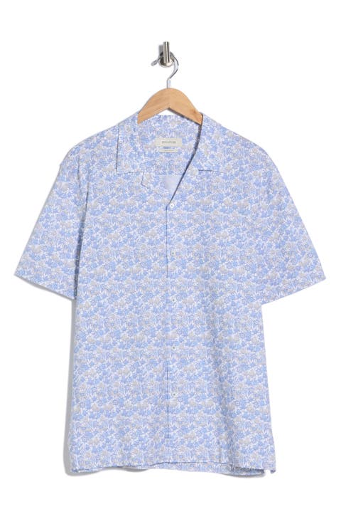 Floral Stretch Cotton Camp Shirt