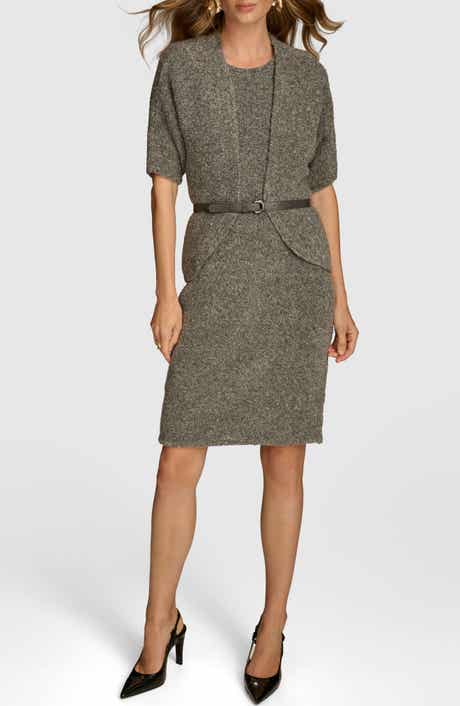 Bouclé Cardigan & Sheath Dress Set