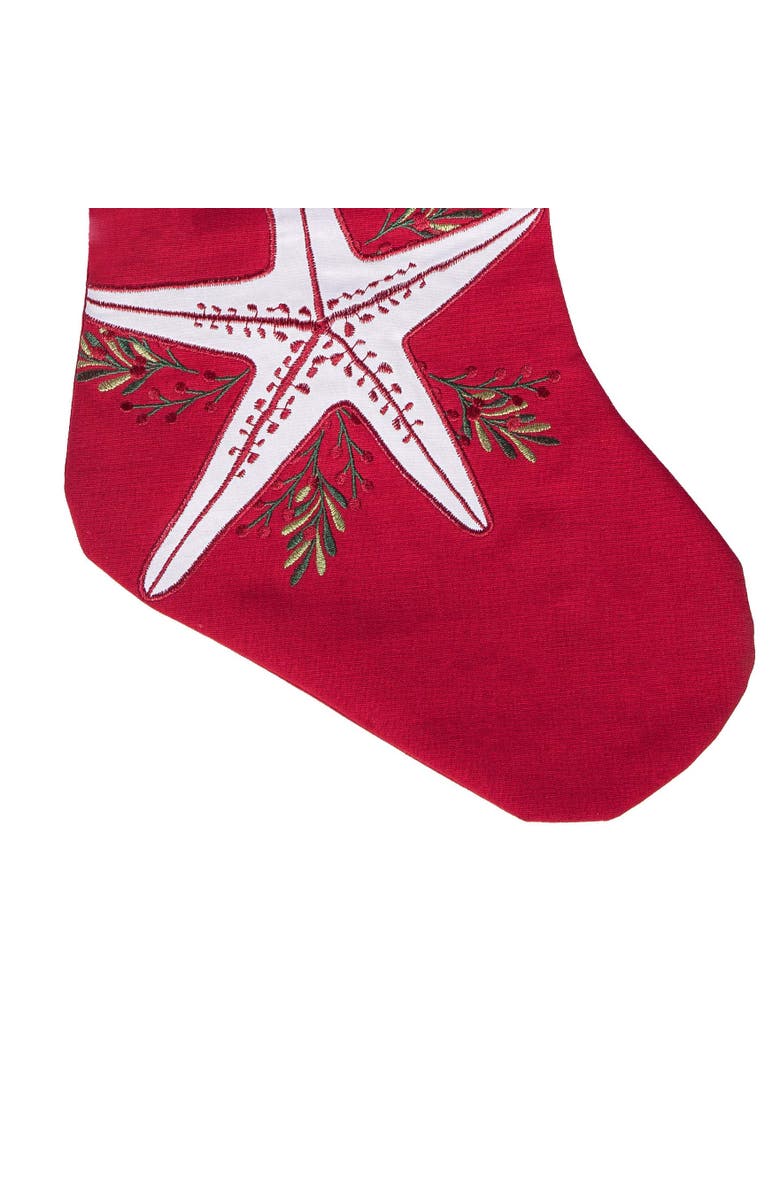 C&F Home 8.5" x 20" Holiday Starfish with Santa Hat Christmas Stocking, Alternate, color,