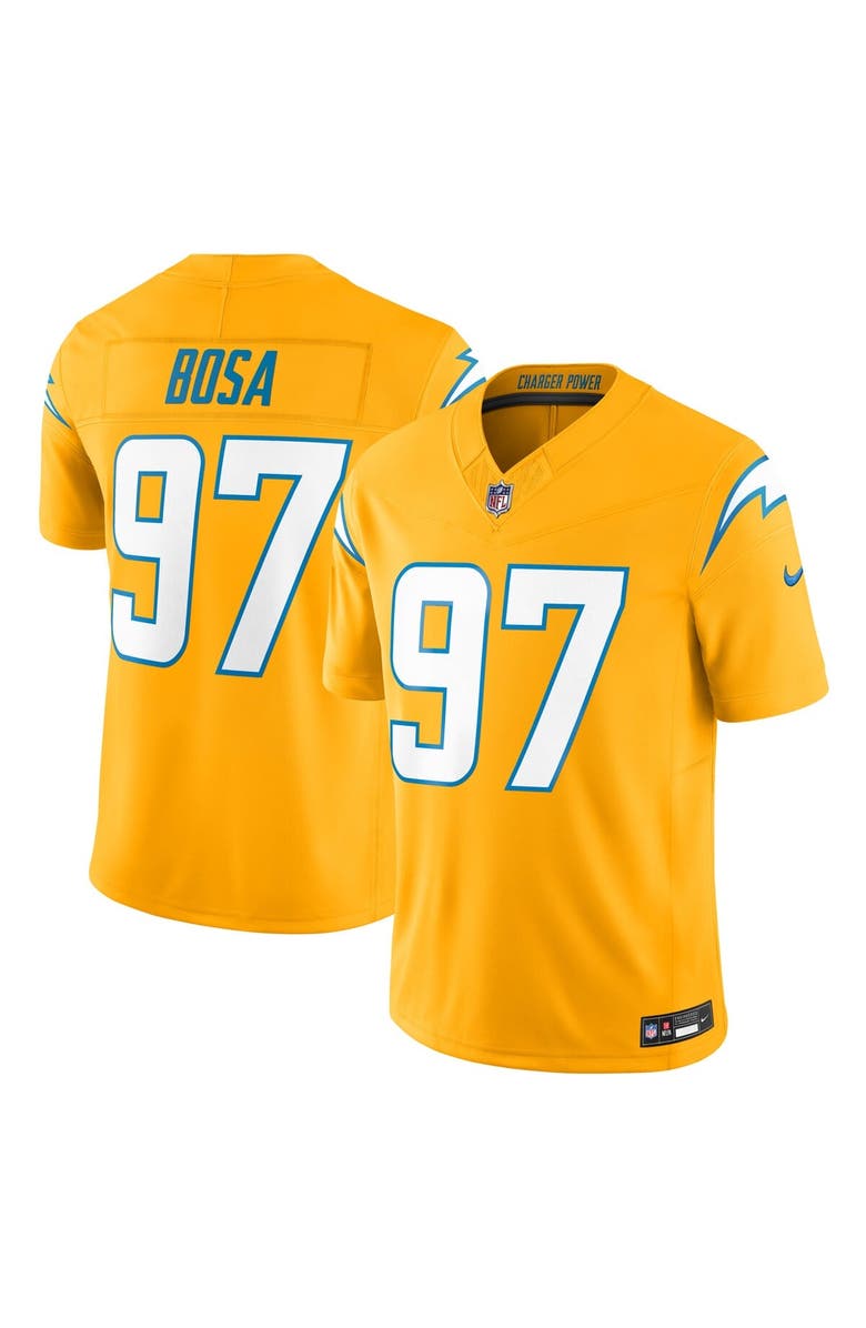 Nike Men's Nike Joey Bosa Gold Los Angeles Chargers Alternate Charger Power Vapor F.U.S.E. Limited Jersey, Main, color,