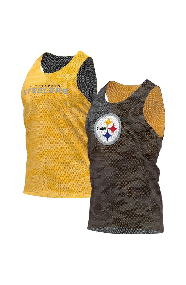 FOCO Men's FOCO Black/Gold Pittsburgh Steelers Reversible Mesh Tank Top, Alternate, color, 