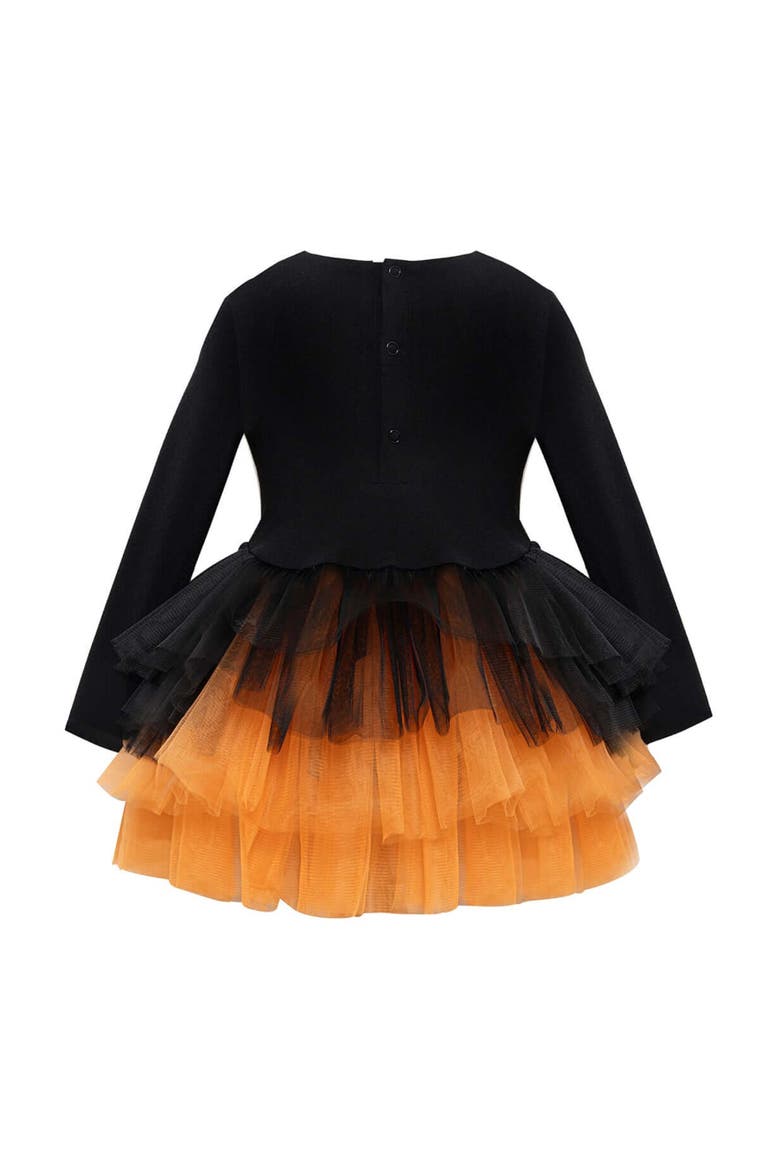 Witch Long Sleeve Fluffy Tutu Dress, Alternate, color, Dark Black