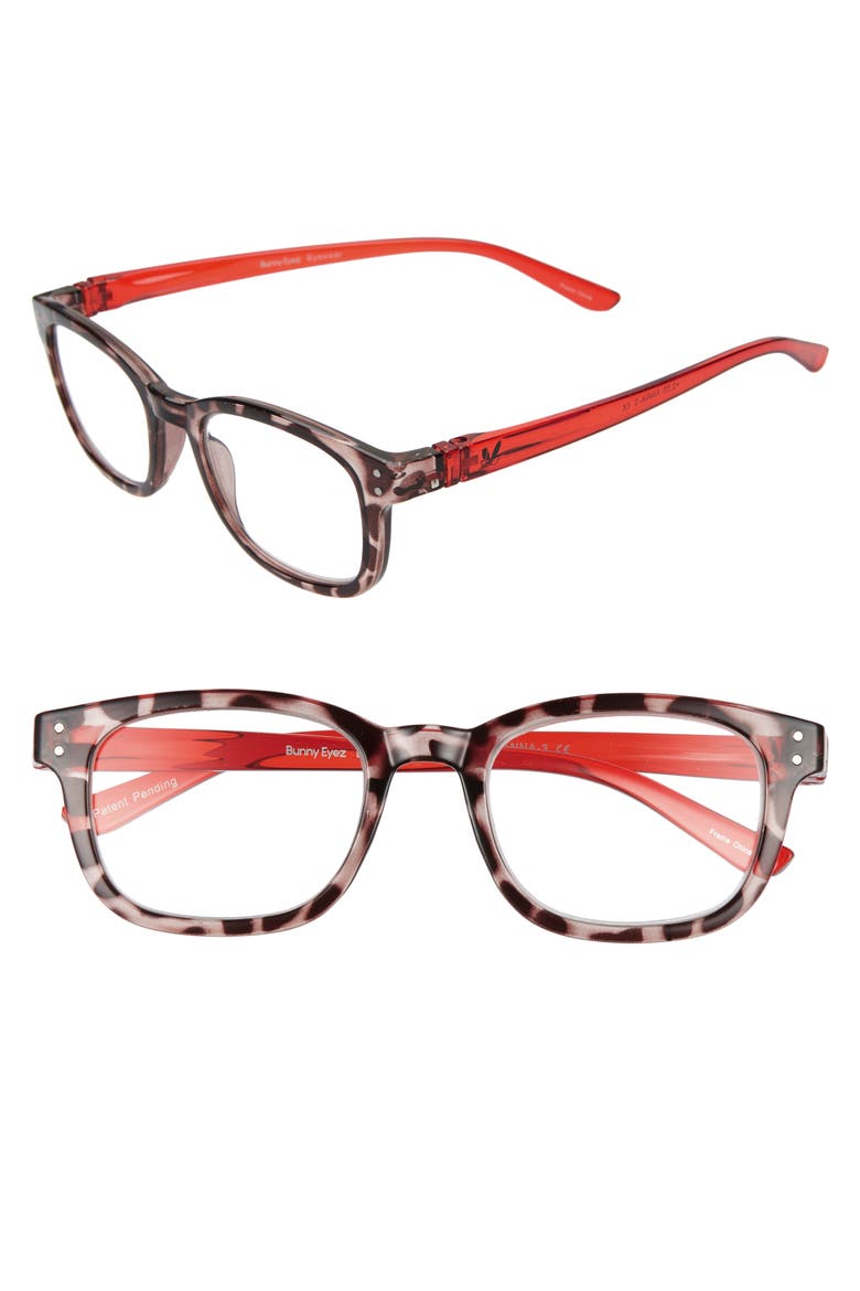 The Anna 49mm Reading Glasses, Main, color, BLACK/ DIAMOND CLEAR TORTOISE