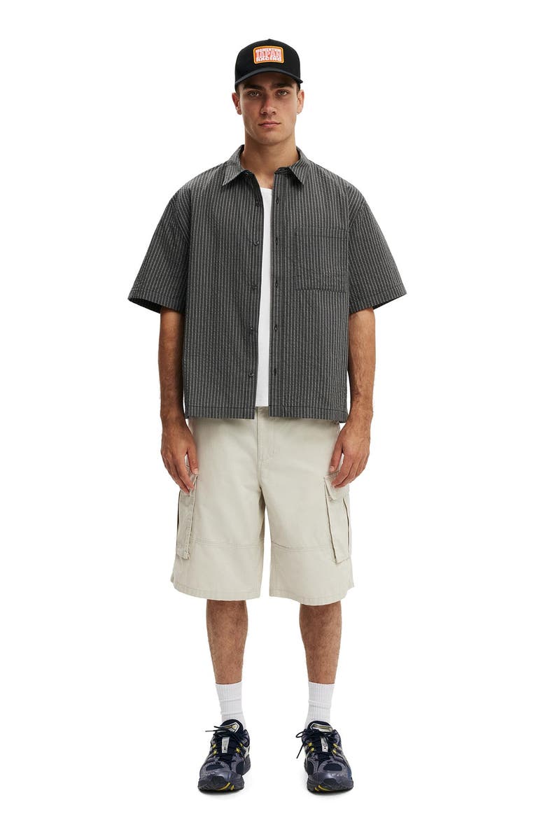 Cotton On Men's Darcy Short Sleeve Shirt, Alternate, color, Black Mini Check