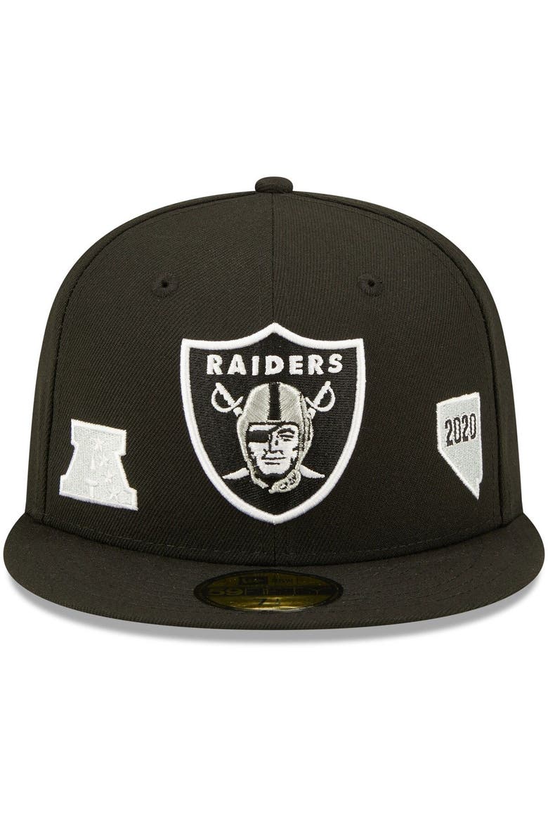 Men's New Era Black Las Vegas Raiders Identity 59FIFTY Fitted Hat, Alternate, color, Black
