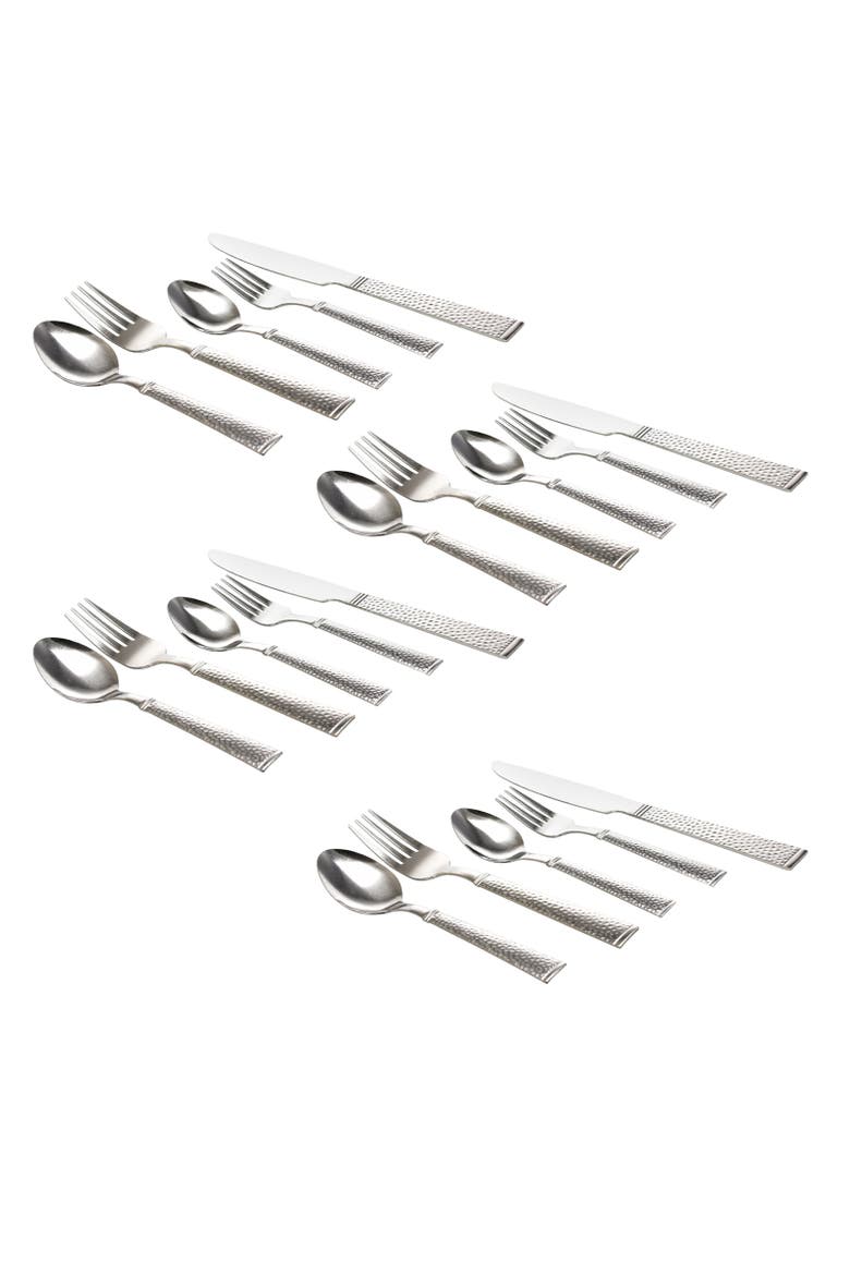 Prato 20 Piece Flatware Set, Alternate, color, Metallic Silver