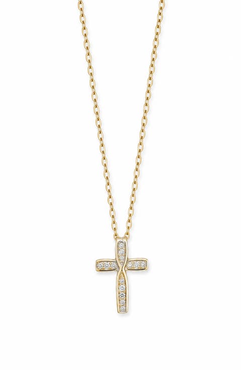 Cubic Zirconia Cross Pendant Necklace