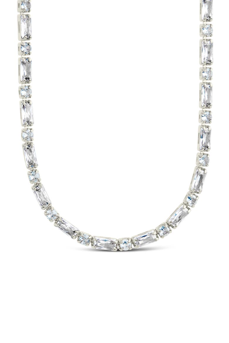 Georgia Cubic Zirconia Tennis Necklace, Alternate, color, SILVER