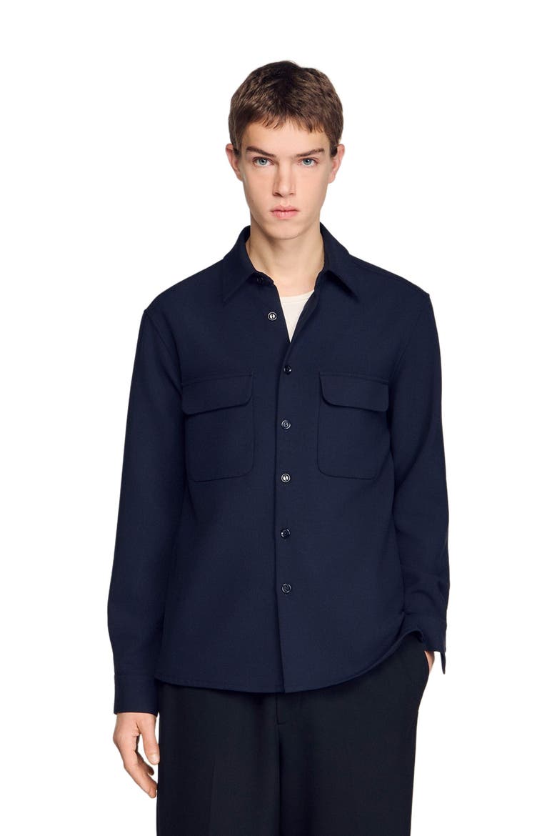 Patch pocket shirt, Main, color, Navy blue