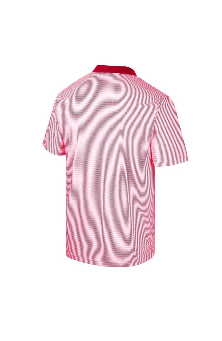 COLOSSEUM Men's Colosseum White/Scarlet Nebraska Huskers Print Stripe Polo, Alternate, color, White