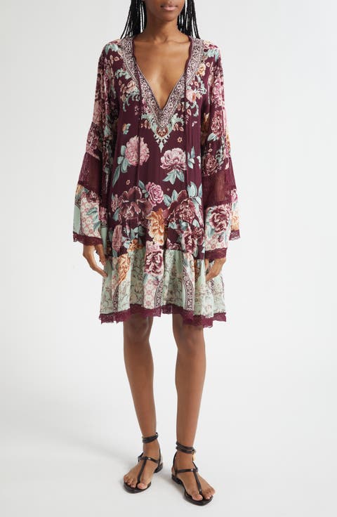 If These Tiles Could Talk Long Sleeve Tiered Dress