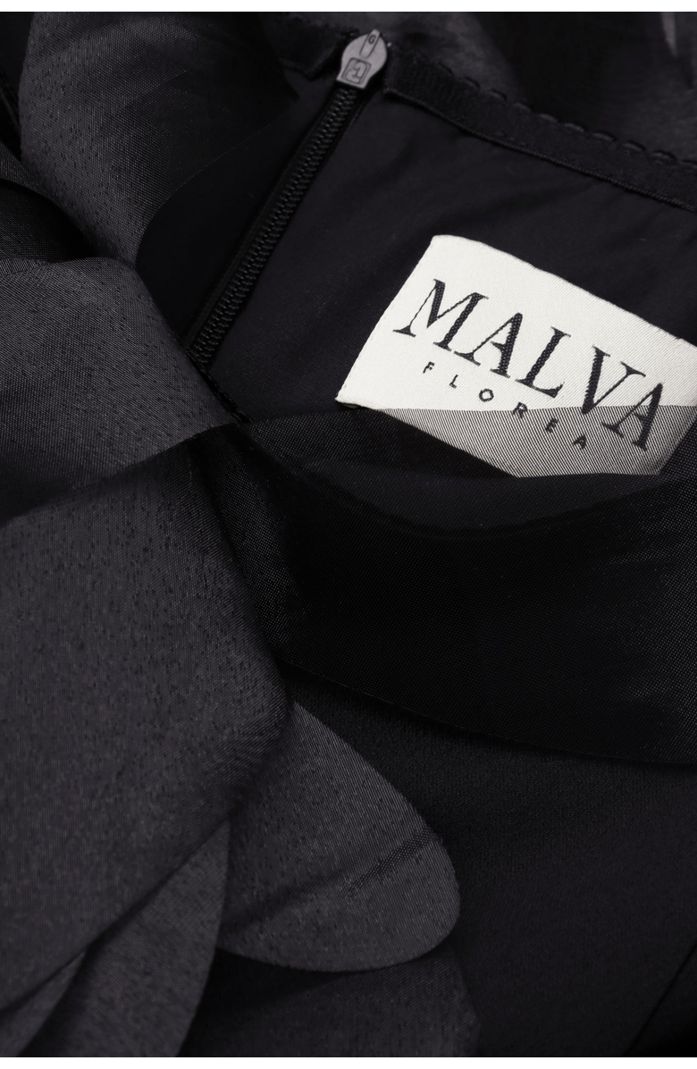 Malva Florea Fitted Floral-Appliqu Mini Skirt, Alternate, color, Black