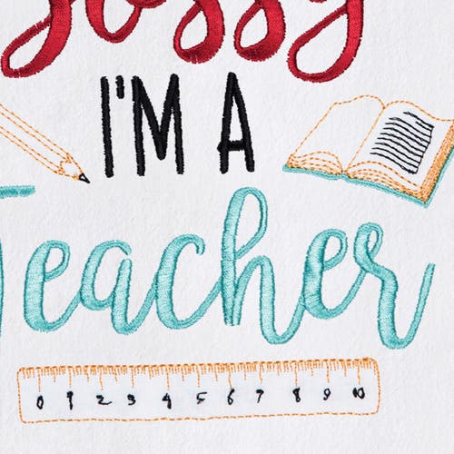 C & F Home C&f Home Bossy Teacher Kitchen And Bathroom Embroidered Hand Towel In Multi