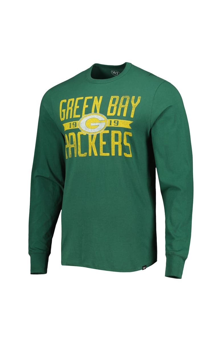 '47 Men's '47 Green Green Bay Packers Brand Wide Out Franklin Long Sleeve T-Shirt, Alternate, color, 