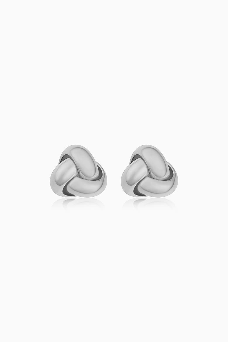 14K Gold Forget Me Knot Stud Earrings, Main, color, White Gold