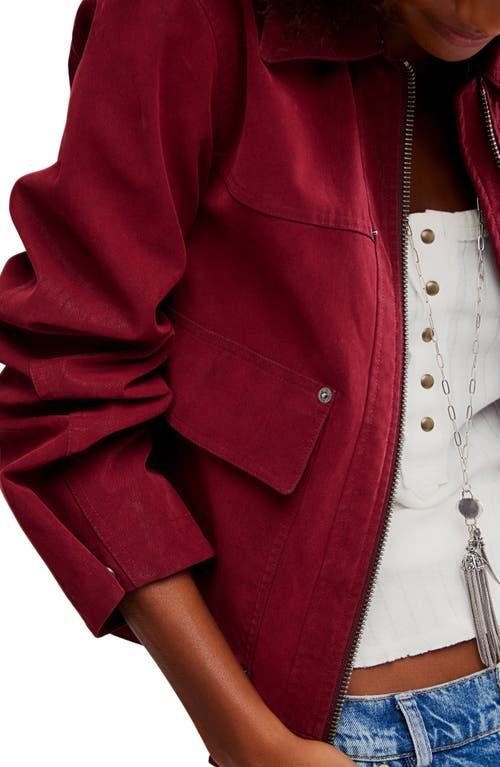 Free People Blair Vegan Suede Jacket Dionysus In Red