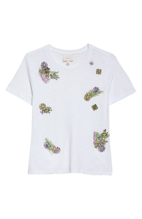 Cinq À Sept Ivy Floral Crystal Cotton T-shirt