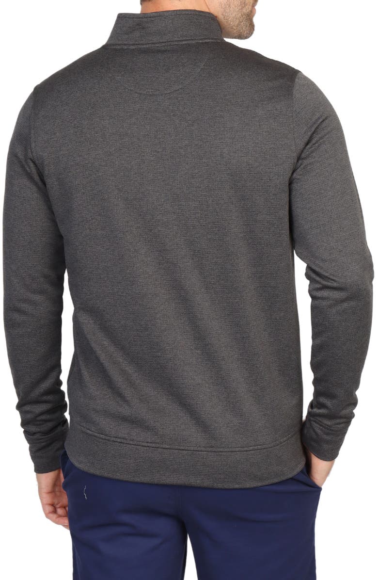 TailorByrd Luxe Performance Golf Fleece Quarter Zip Pullover, Alternate, color, Charcoal