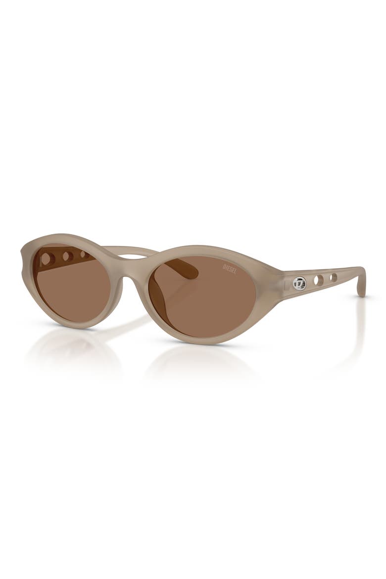53mm Oval Sunglasses, Alternate, color, OPAL TRANSPAR GREY/ DARK BROWN