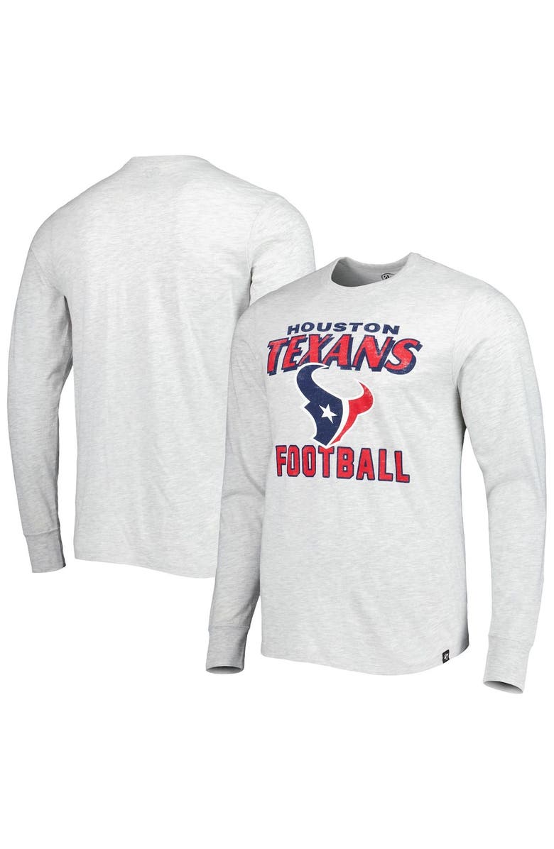 '47 Men's '47 Heathered Gray Houston Texans Dozer Franklin Long Sleeve T-Shirt, Main, color,