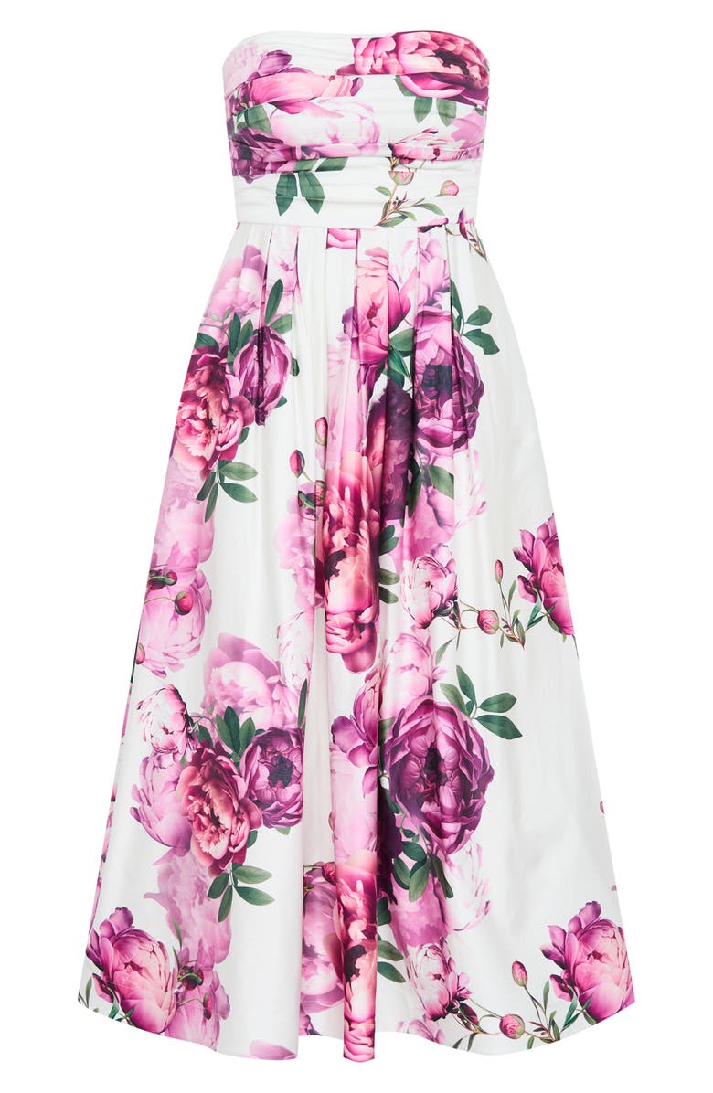 City Chic Rosalee Floral Maxi Dress, Alternate, color, Ivory Multi Bloom