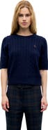GERARD DAREL Raisa Cable Knit Short Sleeve Sweater