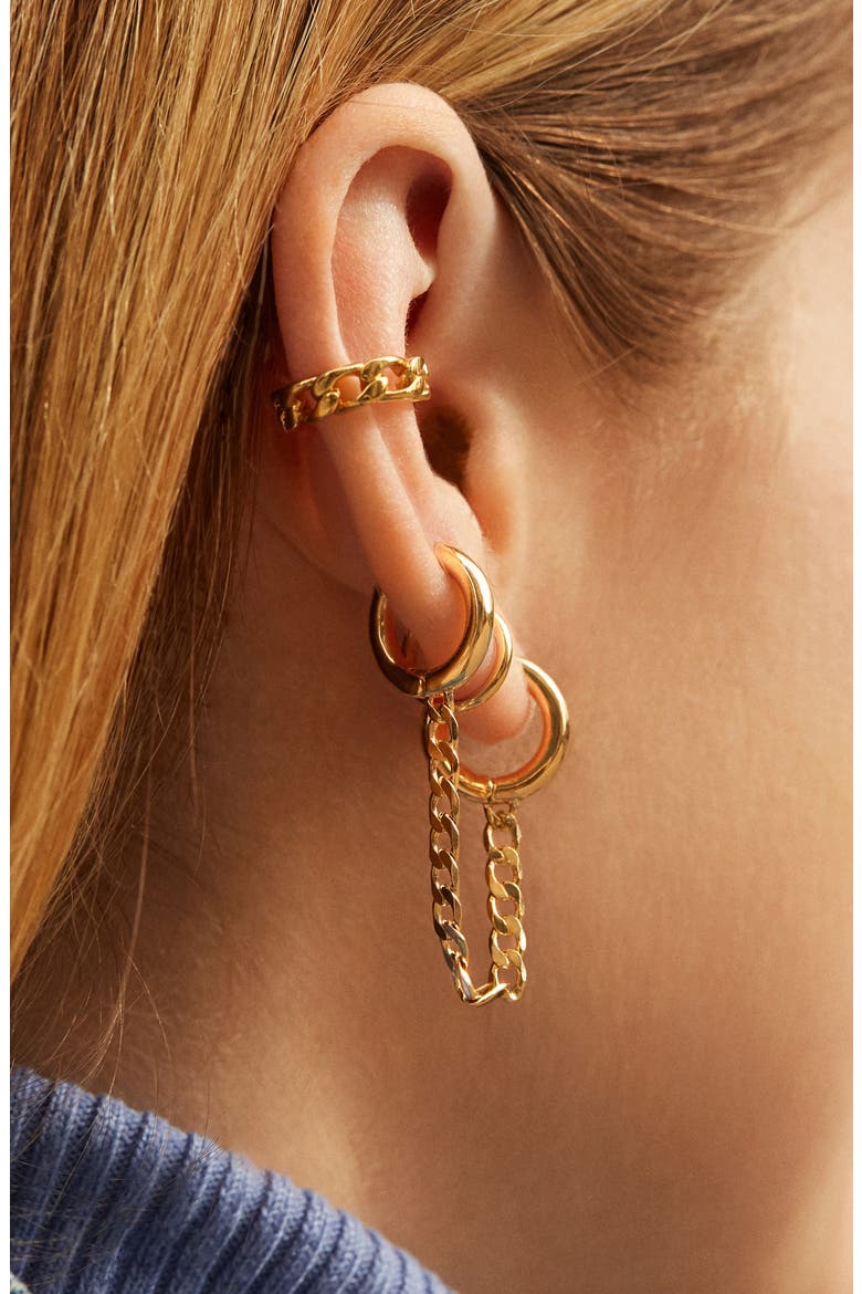Michel Double Huggie Earring, Alternate, color, GOLD