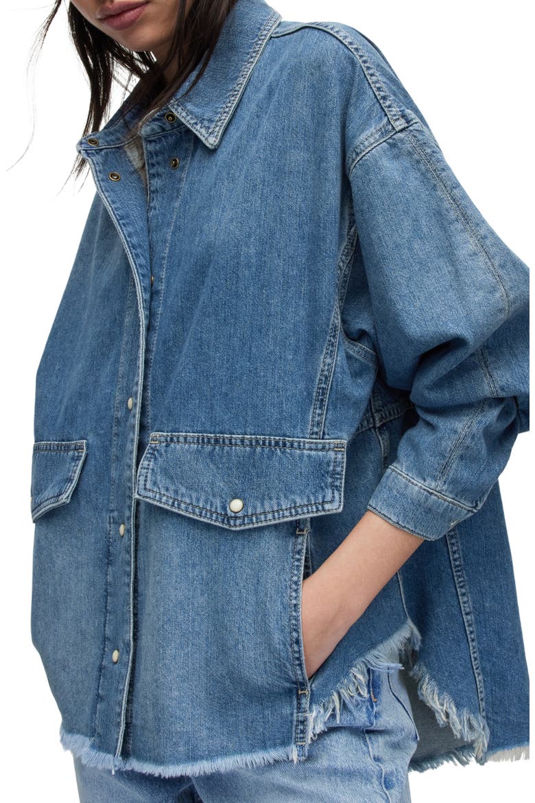Hettie Denim Shacket, Alternate, color, INDIGO BLUE